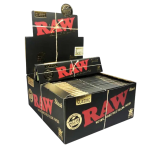 Boîte de 50 carnets RAW Black King Size Slim
