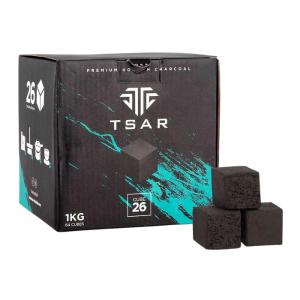 CHARBONS naturels TSAR – 26 mm cubes (1 kg / 64 pièces)