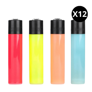Briquet Clipper Maxi Translucide – Lot de 12