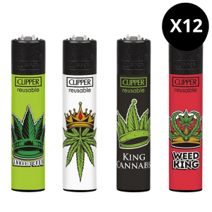 Briquet Clipper Large Canna King – Lot de 12