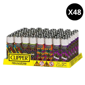 Briquet Clipper Mini Neon 6 CBD – Boîte de 48 (à pierre)
