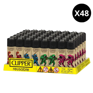Clipper Astro Sports – Boîte de 48 briquets
