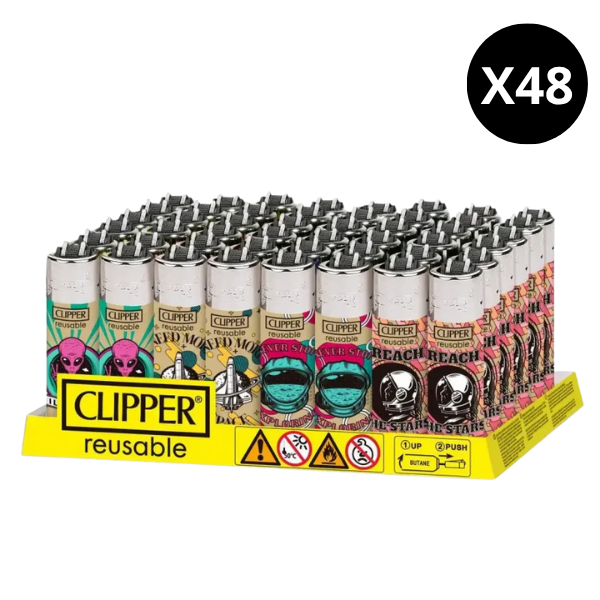 Clipper Mini Astro Spacing – Boîte de 48 briquets
