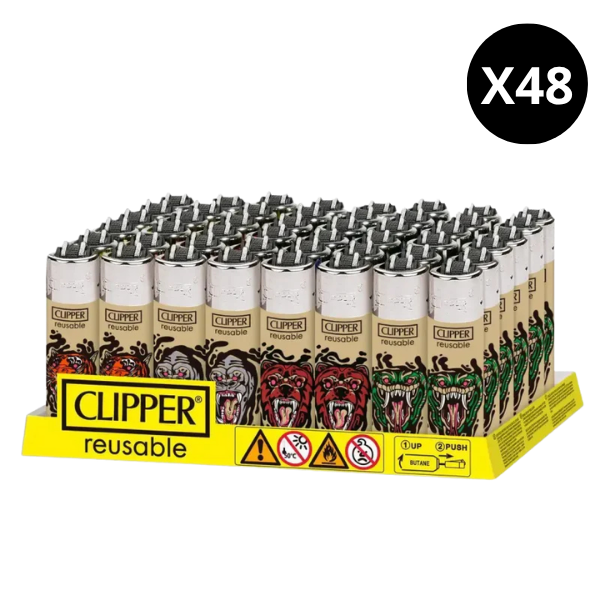 Clipper Mini Wild Animals – Boîte de 48 briquets