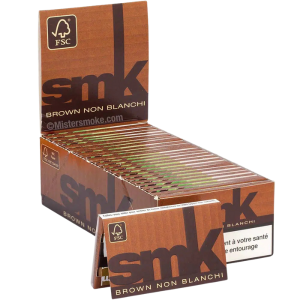 Boîte de 25 carnets SMK Brown Regular – Feuilles à rouler non-blanchies