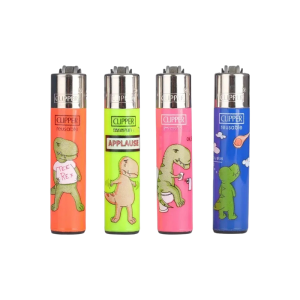 Briquet Clipper Micro Lot of Laughs Dino – Lot de 4